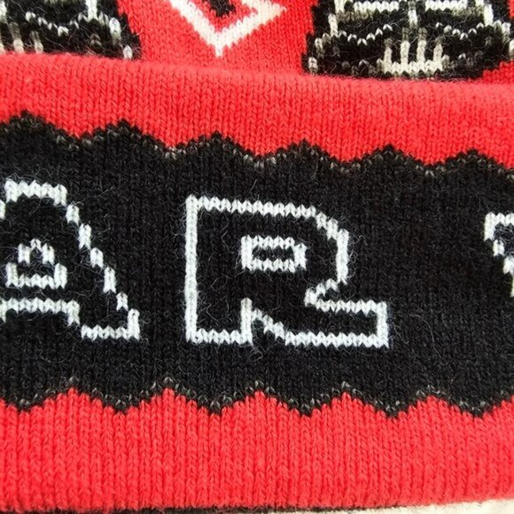 Star Wars Darth Vader Kids Childs Beanie Red Black White Knit Stretch Disney - Picture 3 of 12